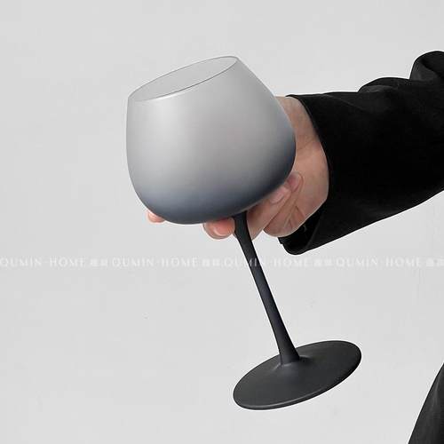 趣皿高级感红酒杯高档高脚杯葡萄酒杯高颜值磨砂香槟杯玻璃酒杯子