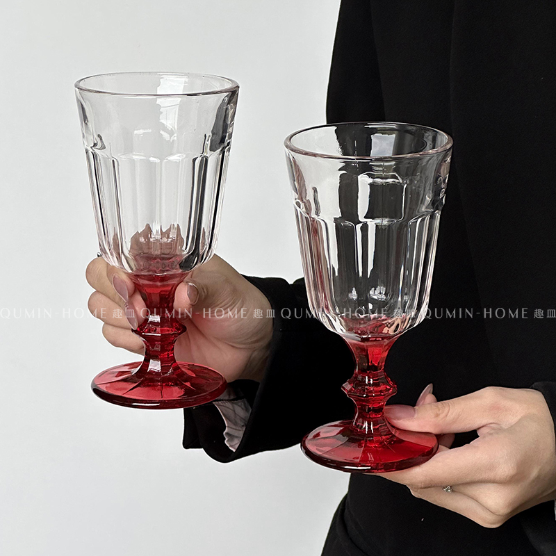 小众设计苦艾酒杯红底创意玻璃杯