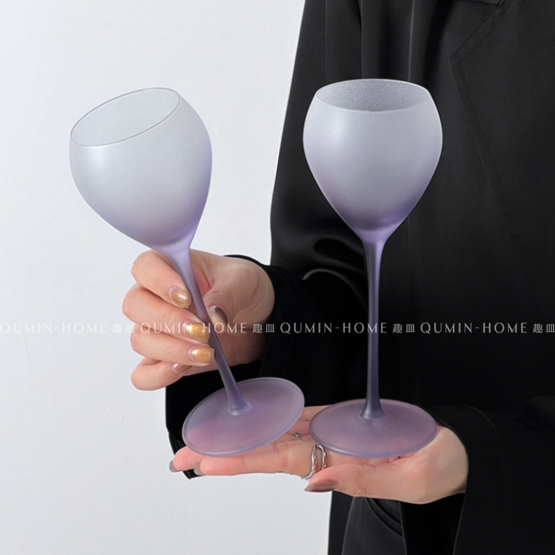 磨砂漸變紫山海于夢玻璃杯