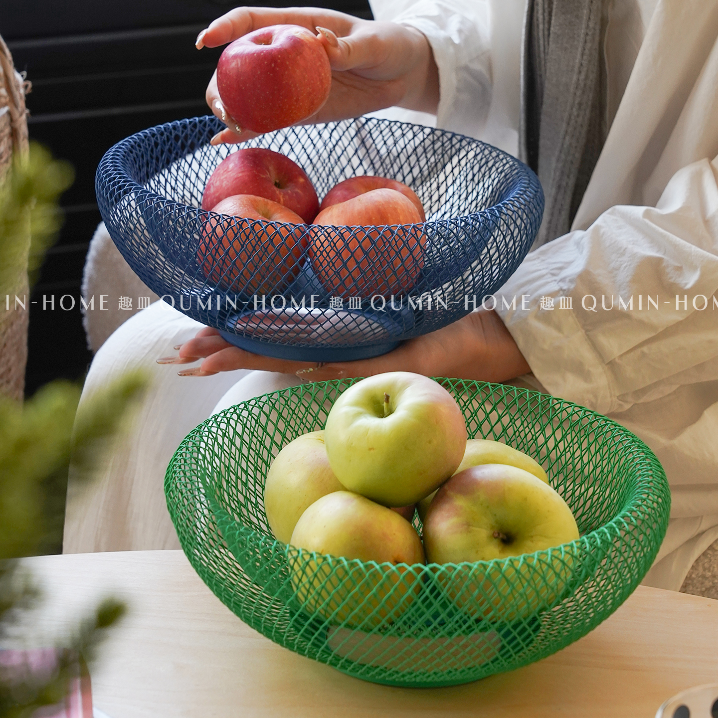 趣皿创意铁艺鸟巢果盘家用客厅茶几ins风收纳水果篮零食框干果盘