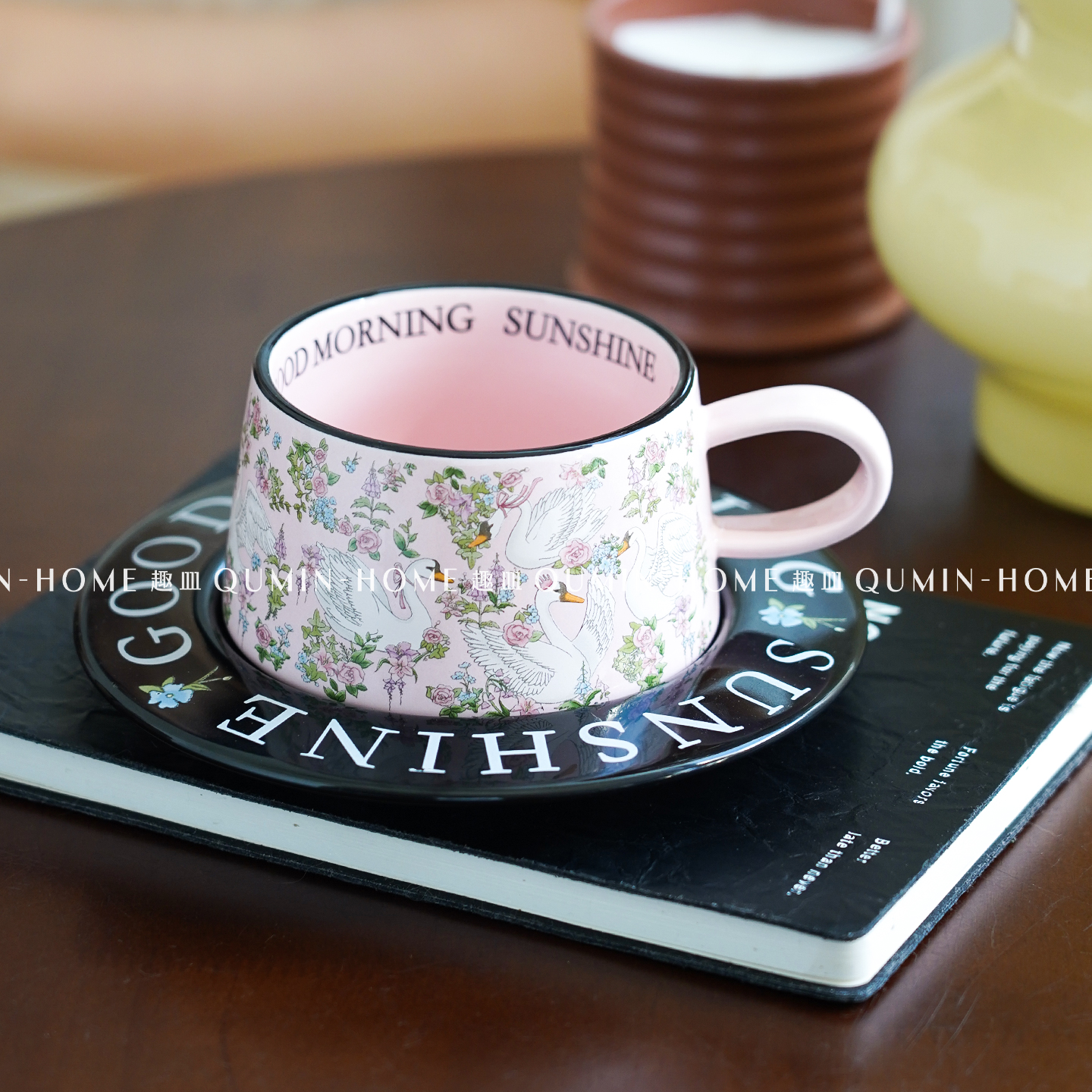 趣皿高级感陶瓷马克杯下午茶复古咖啡杯碟套装喝水杯子早餐牛奶杯