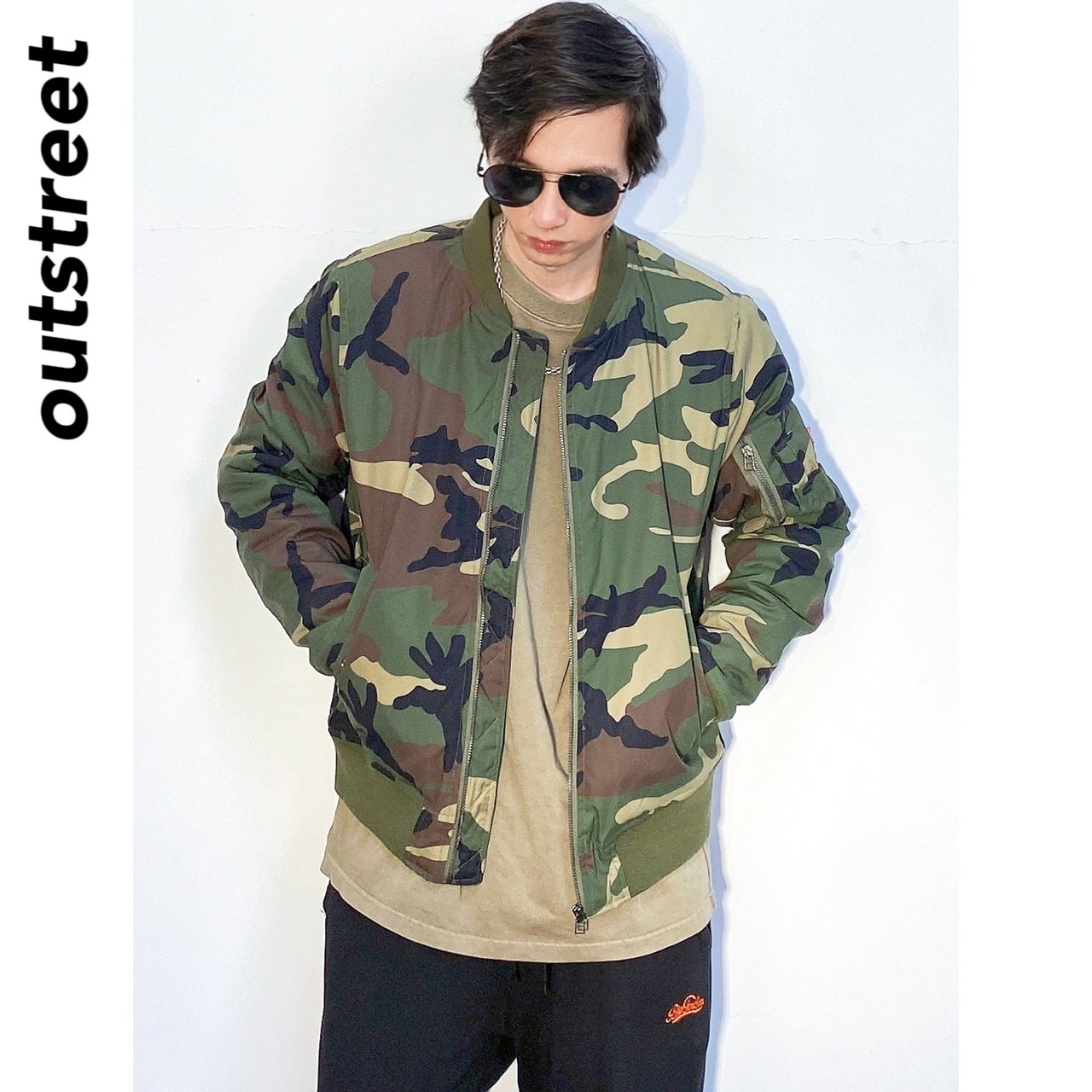 秋冬美式复古街头男潮迷彩ma1飞行员夹克情侣棒球服立领宽松外套