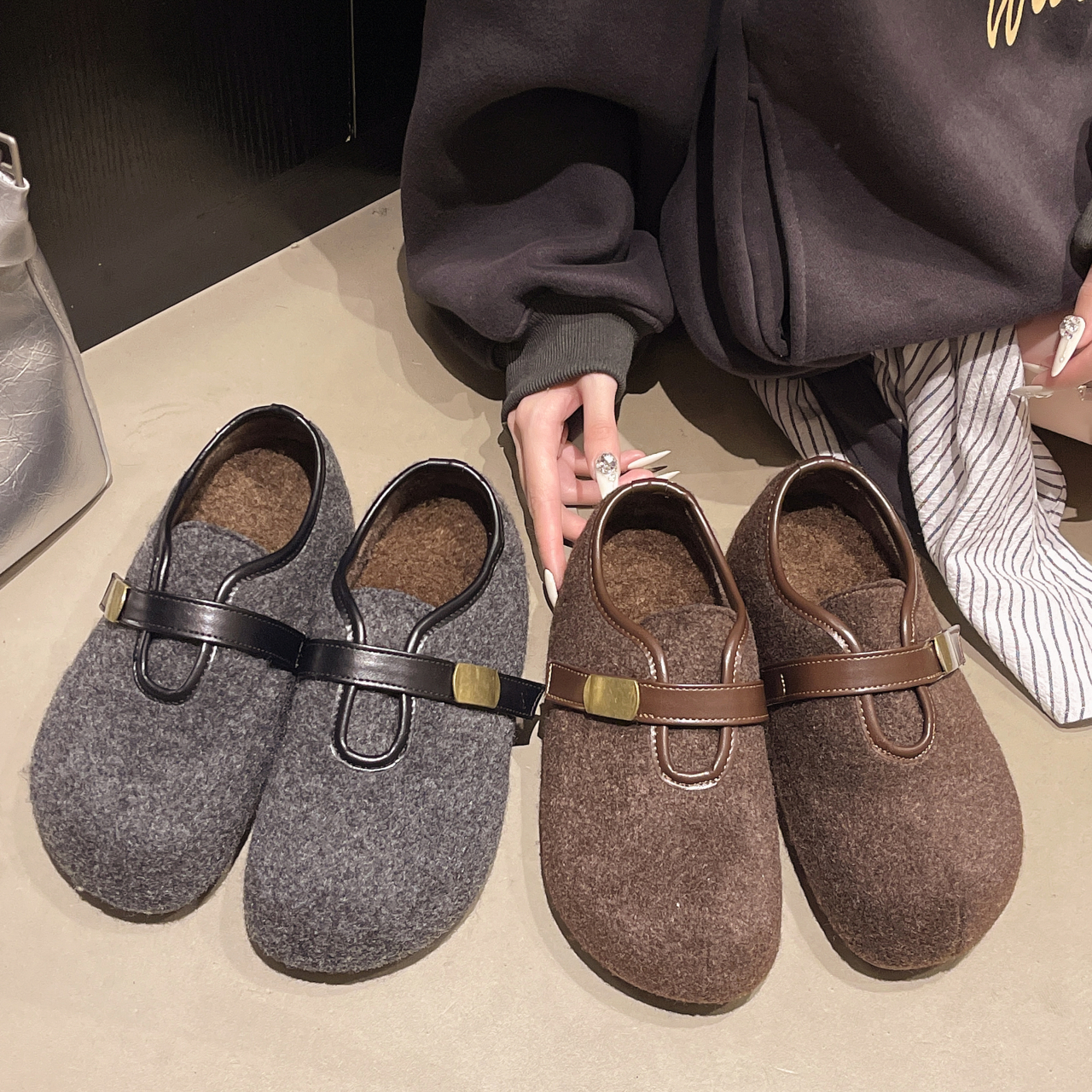 内增高5cm复古魔术贴勃肯鞋