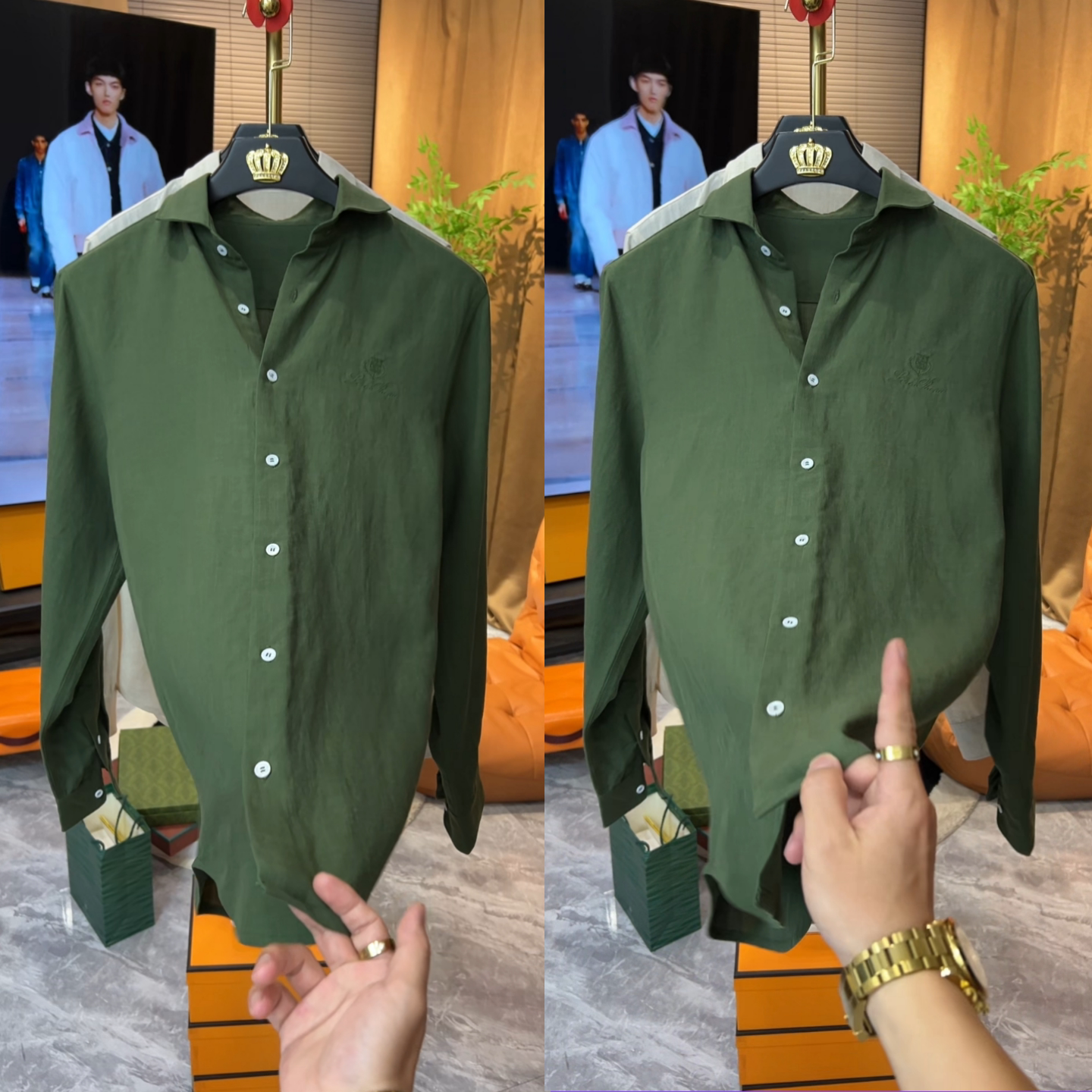 春季百搭休闲男士透气衬衣外套设计师款轻奢时尚纯色高级长袖衬衫