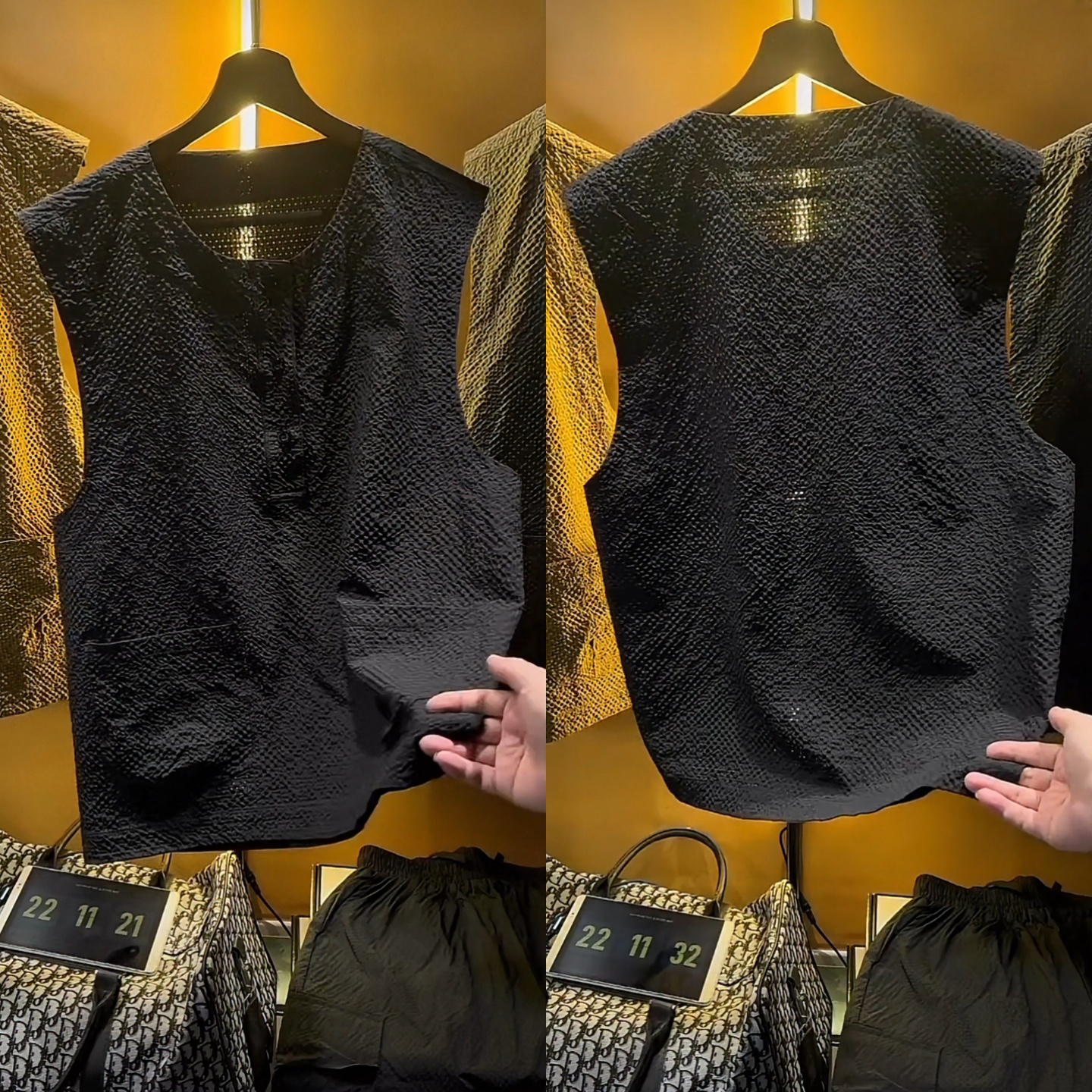 【直播间同款】男士简约口袋圆领坎肩背心夏季潮牌休闲透气上衣潮