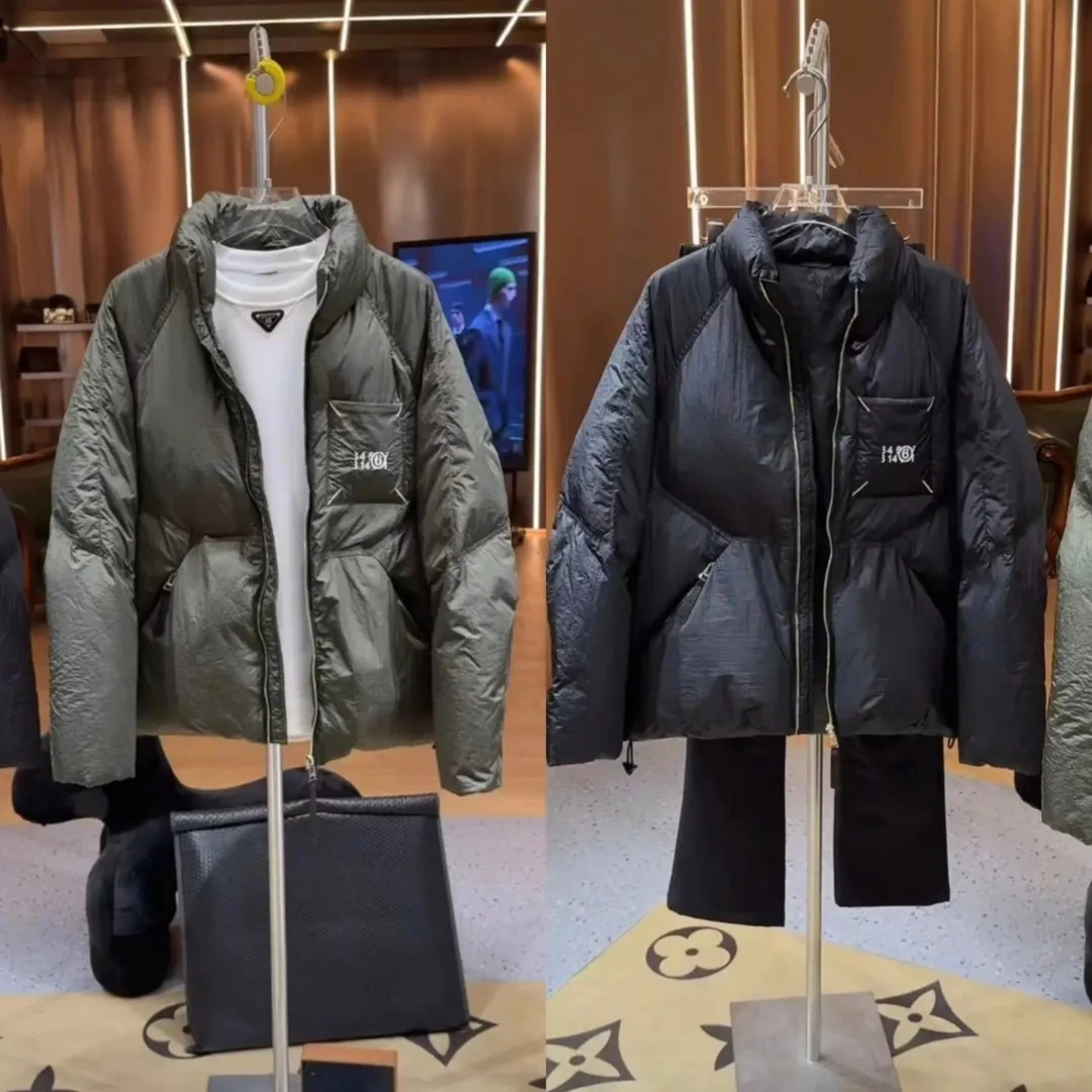 冬季加厚立领数字棉服男女同款潮