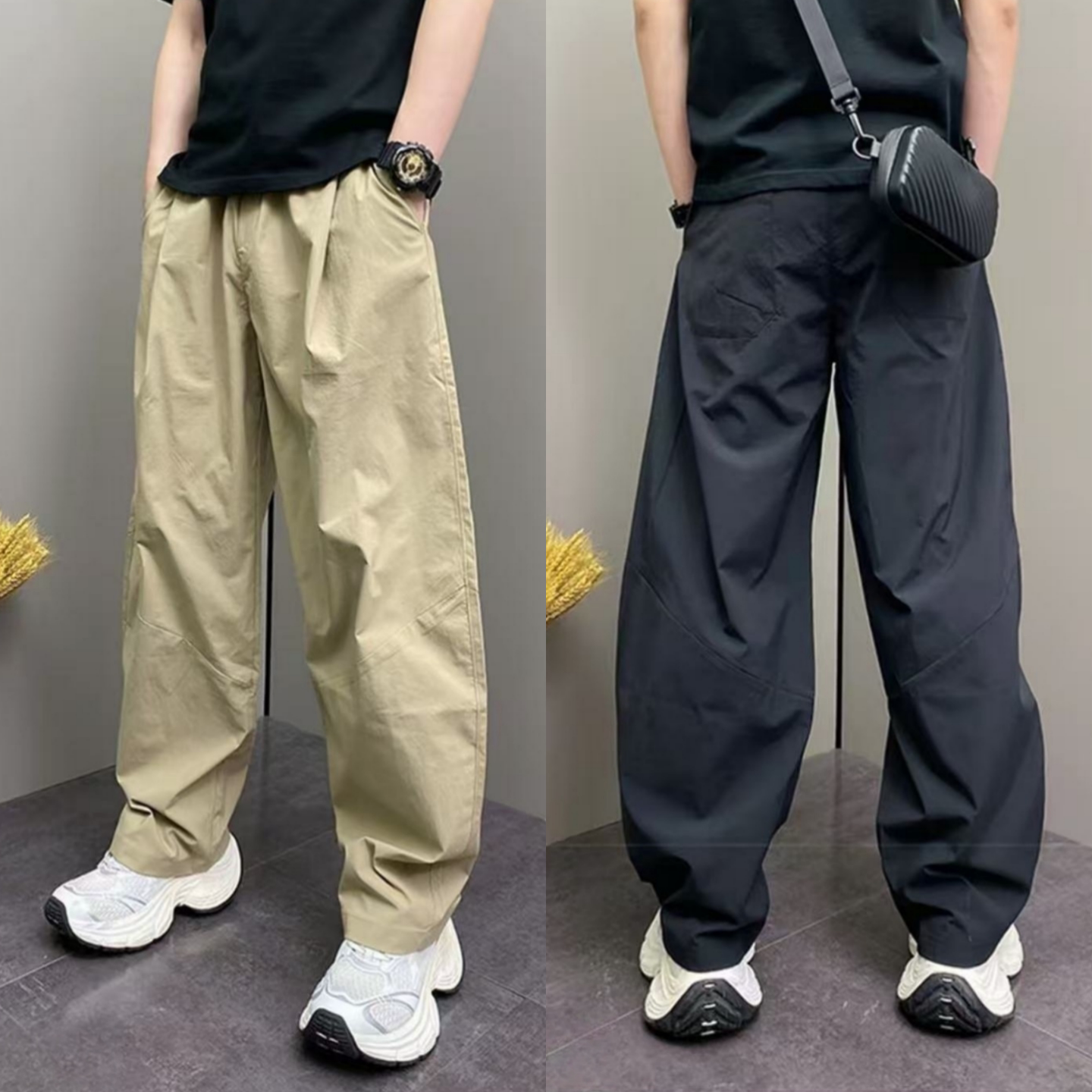 春季潮流工装风直筒裤男直简约韩版百搭时尚休闲裤痞帅高级感长裤