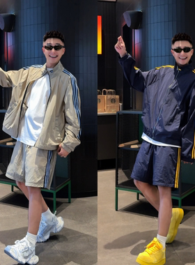 夏季薄款透气男士运动休闲两件套
