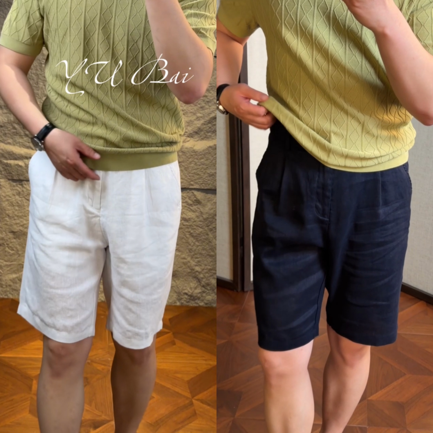 夏季老钱风麻感五分短裤男士显瘦