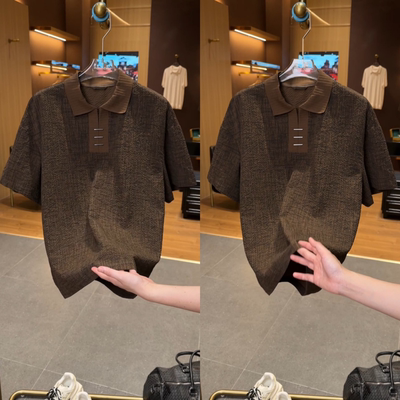 老钱风翻领短袖男士POLO衫高级感