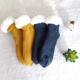女袜手工剪舒棉绒加绒毛圈袜冰雪抗寒睡眠袜 素色款 2双装 冬季