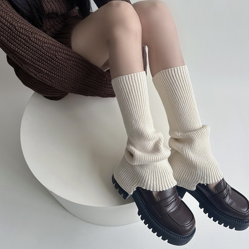 鞠婧祎同款慵懒风堆堆袜保暖百搭小腿袜套软糯腿套缺口设计款女袜