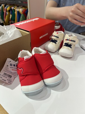 日本制mikihouse经典款获奖学步鞋抗菌一段二段
