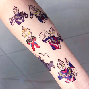 奥特曼卡通防水持久纹身贴 儿童彩色小清新可爱动漫贴纸小男孩