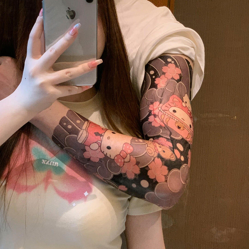hellokitty纹身贴花臂贴纸三丽鸥贴画彩色防水持久卡通少女心新款