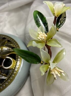 原创保色料器发簪栀子花古风
