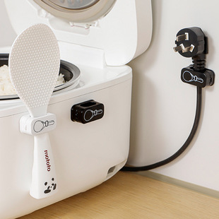 饭勺放置器日式磁吸扣收纳架厨房壁挂电饭煲电源线理线器不粘米饭