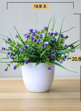 空调柜机上的摆花仿真假花餐桌室内装饰塑料花艺圆盆花卉盆景摆设