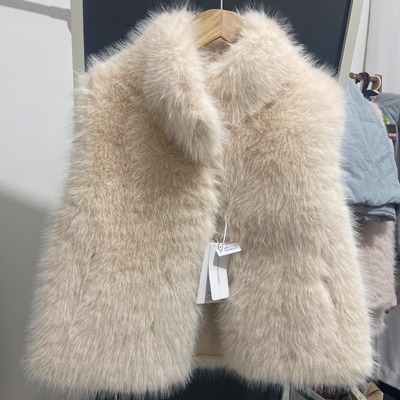 （实拍图）环保皮毛一体皮草立领女坎肩无袖毛毛马甲