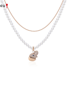 AJIDOU阿吉豆项链女款猫与大象系列锁骨链短颈链