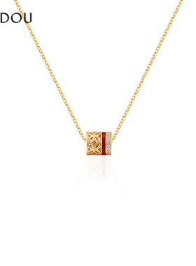 AJIDOU阿吉豆玄马迎福系列925银转运珠项链锁骨链