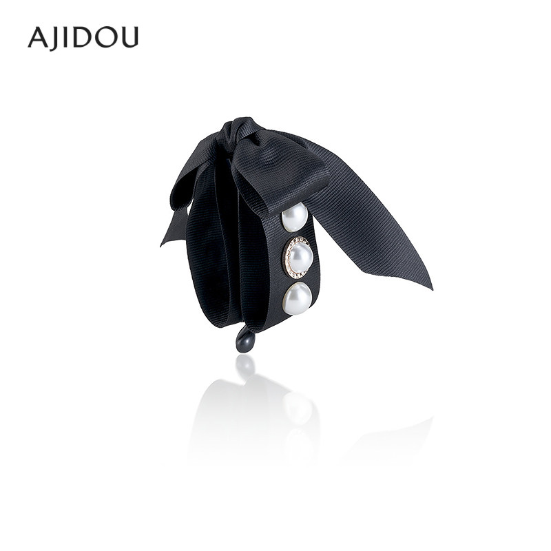 AJIDOU阿吉豆发饰女款黑色横夹织物发夹