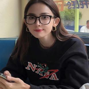 古力娜扎同款女秋冬2025款美式复古宽松慵懒风无帽卫衣