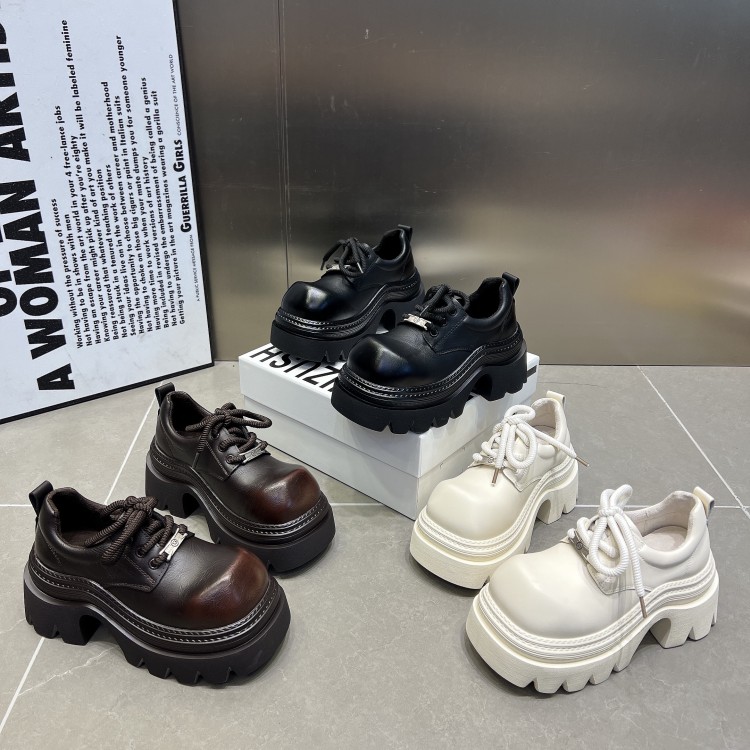 日本OFFCAT厚底增高方头乐福鞋女潮2025春季新款小众高级感英伦风