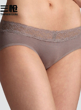 3条三枪女款时尚低腰莫代尔女内裤蕾丝无痕低腰底裤三角内裤40406