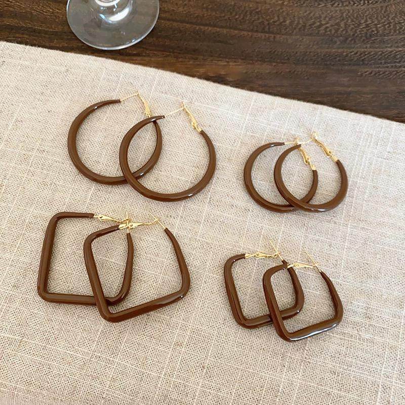 美拉德咖色耳环2024年新款