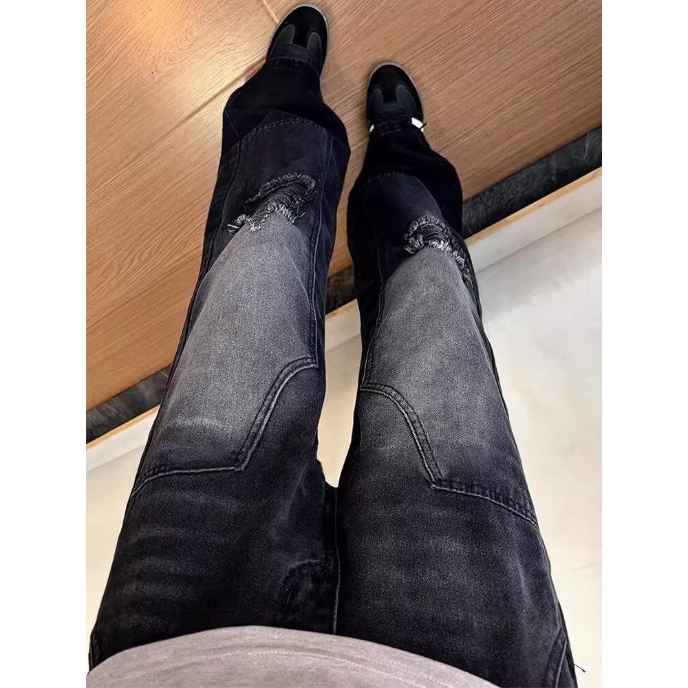 网红同款牛仔裤男弹力九分紧身小脚裤韩版潮流显瘦束脚裤子男