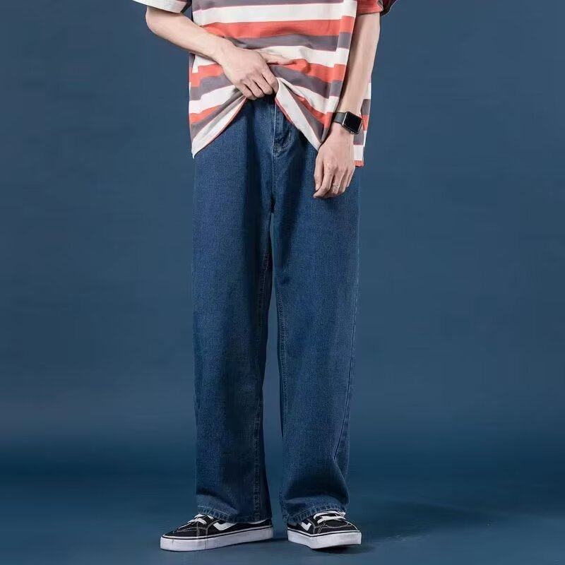 2024青少年高街直筒裤牛仔裤男新款男士宽松潮流垂坠感休闲长裤子