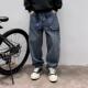 宽松阔腿直筒裤 复古大口袋休闲裤 子男 男春秋美式 设计感小众牛仔裤