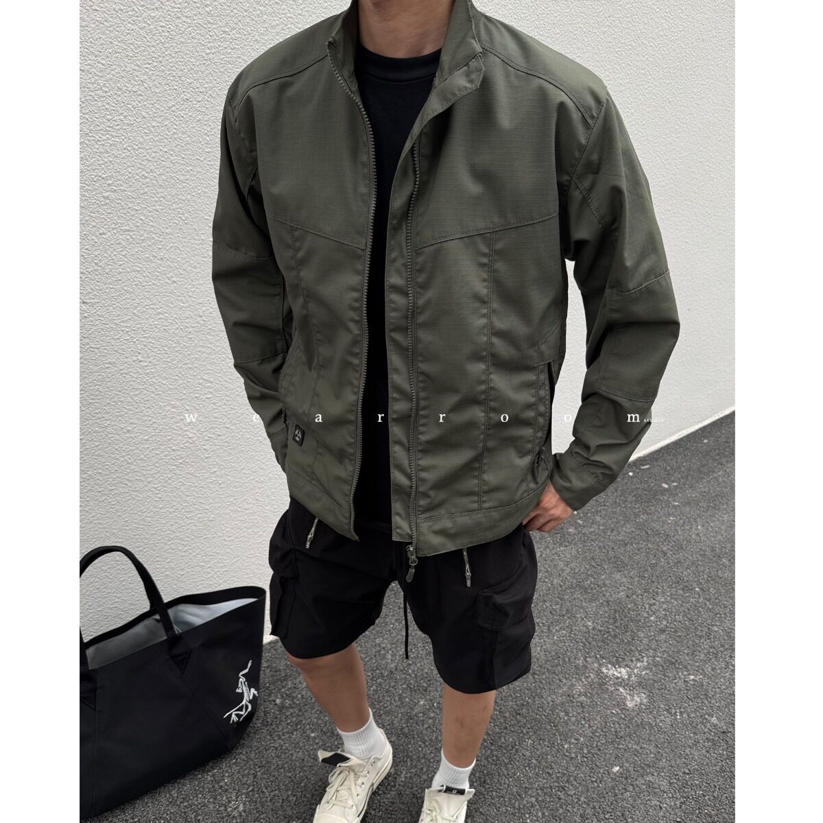 户外工装冲锋夹克外套男士春秋新款防水透气单层立式冲登山服