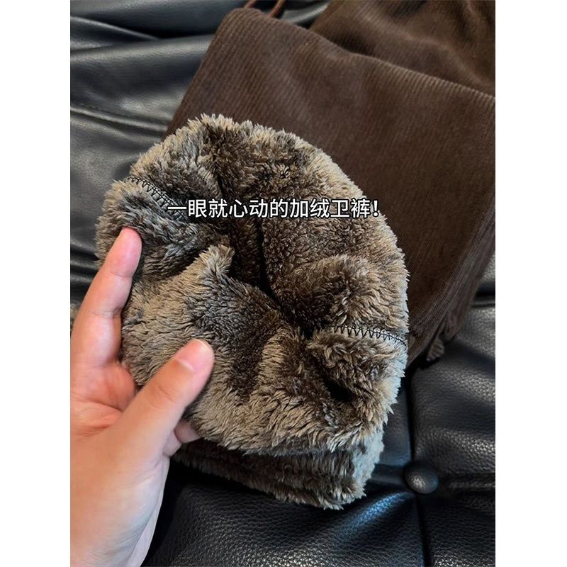 东北抗寒零下40度灯芯绒卫裤男款冬季加厚棉裤美式复古重磅休闲裤