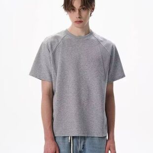 MADWITCH美式cleanfit液态棉正肩短袖男女宽松休闲短款boxy上衣潮