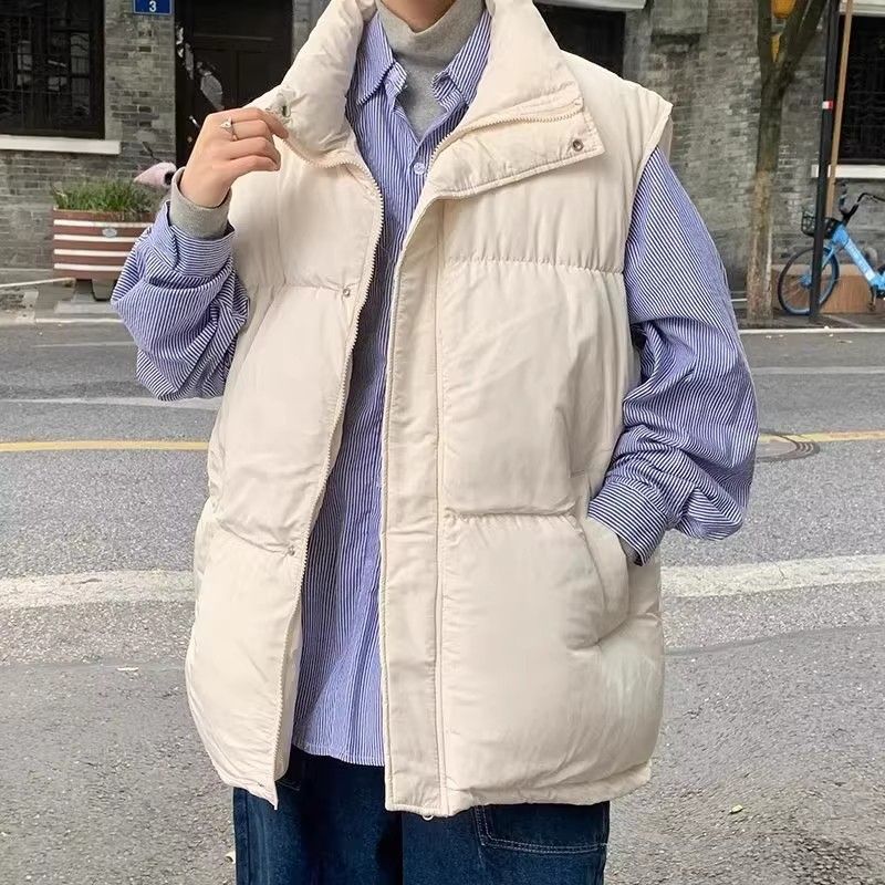 美式冬季棉马甲男女加厚保暖棉服外套复古韩版潮宽松情侣棉袄外套