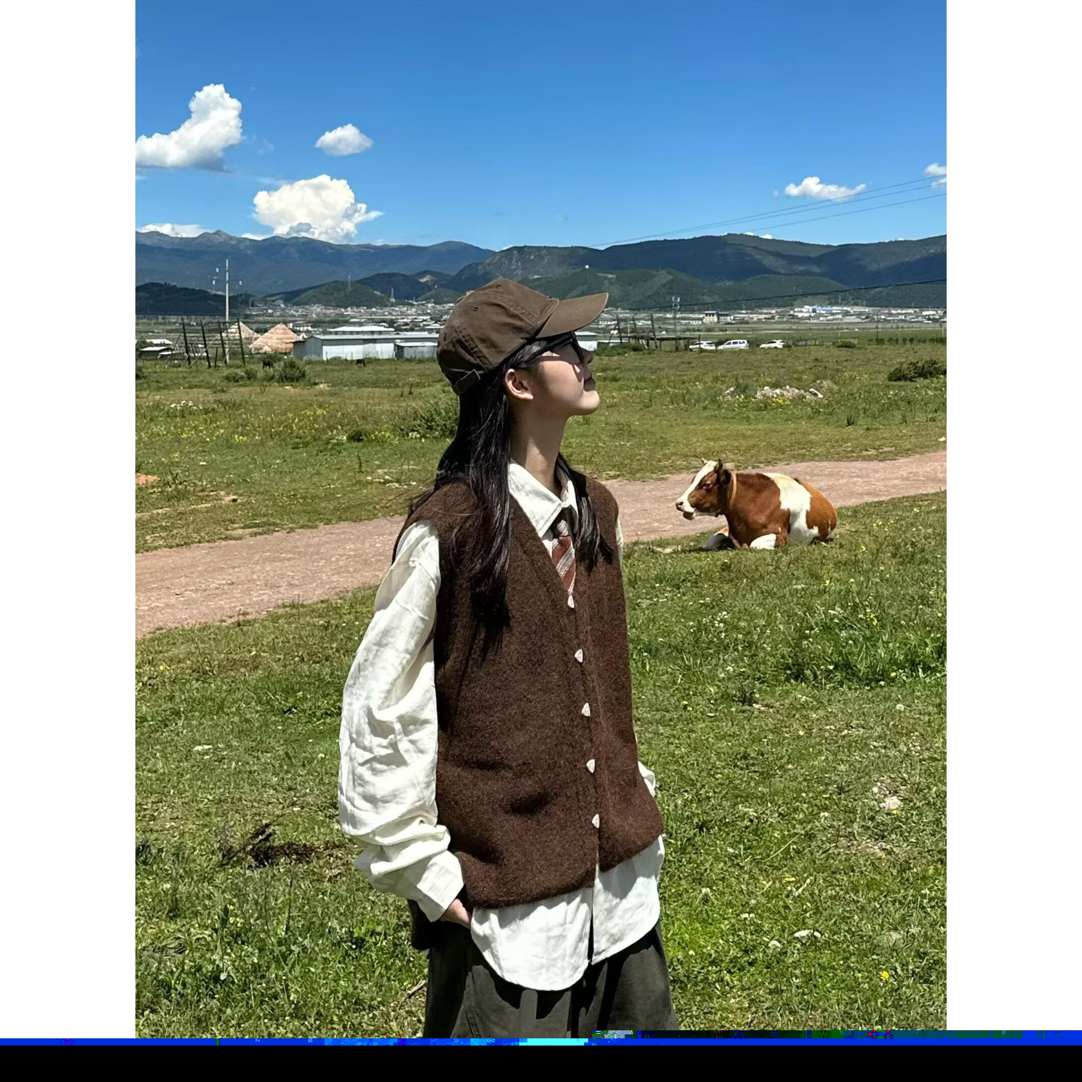 复古多口袋工装马甲男日系潮牌宽松国潮机能bf风休闲坎肩背心外套