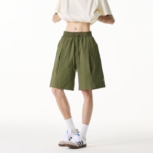 男泡泡纱速干工装 五分裤 胖子大码 夏季 运动中裤 休闲短裤 沙滩裤 薄款