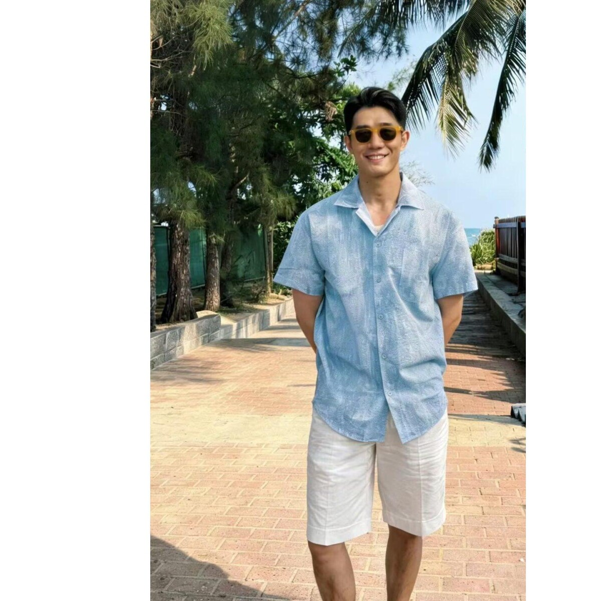 2026复古衬衫男夏装港风学生宽松小众设计感趣味新款男装上衣外穿