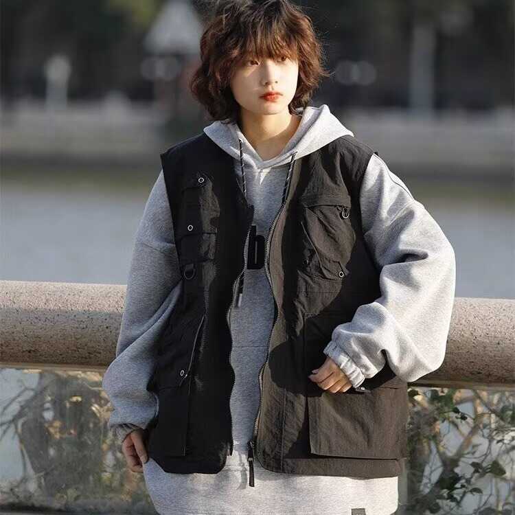 潮牌bf风宽松复古坎肩背心外套