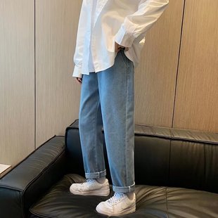 2024夏季潮牌潮流宽松直筒乞丐裤破洞牛仔裤男款复古炸街痞帅裤子