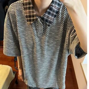 翻领短袖polo衫男潮牌夏季t恤韩版修身潮流2026新款百搭体恤上衣