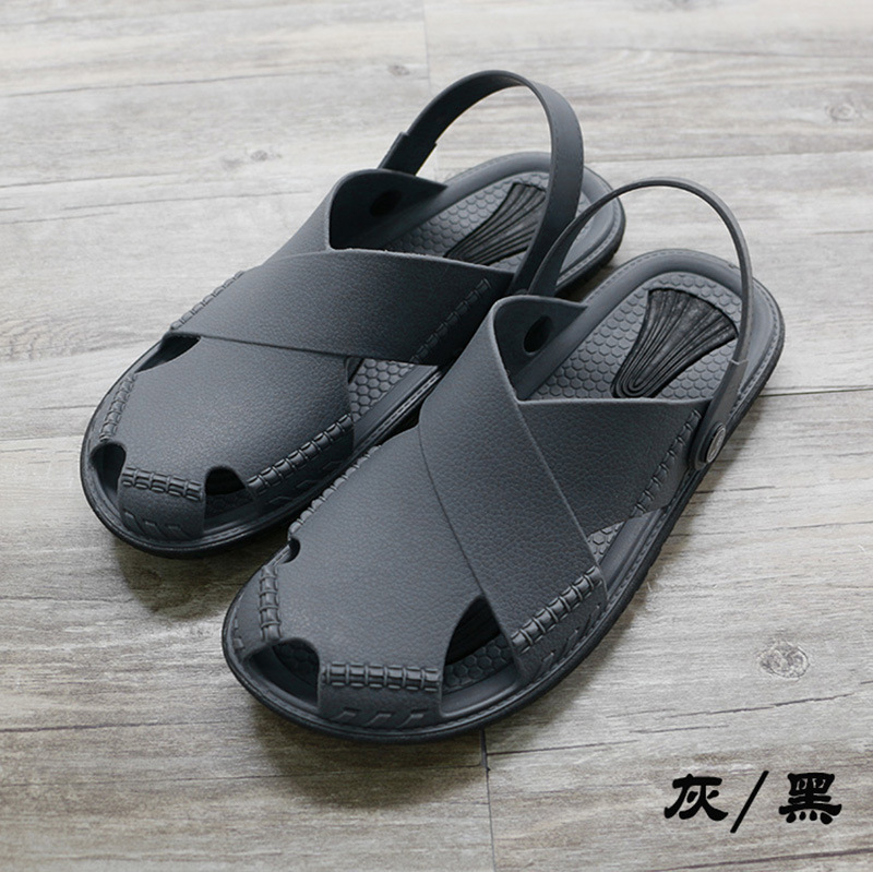 越南溫突橡膠涼鞋男士兩用鞋旅游戶外防滑休閑洞洞鞋防臭腳涼拖鞋