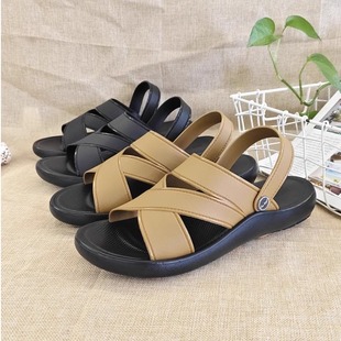 越南温突男夏季 外穿两用休闲开车凉鞋 防滑透气软底拖鞋 耐磨沙滩鞋