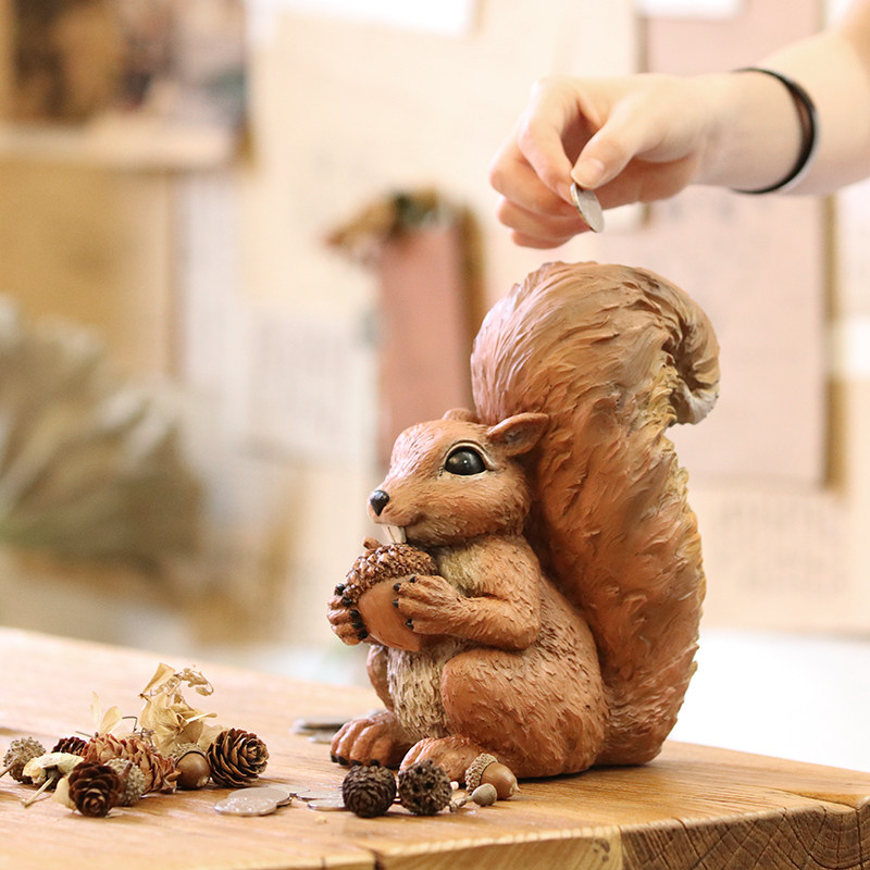 美式实木存钱罐大容量储蓄罐木质带锁不可取存钱收纳宝宝只进不出