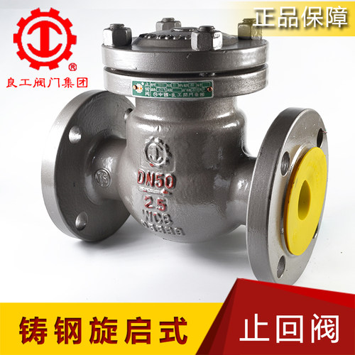 良工阀门铸钢旋启式止回阀法兰H44H-16/25/40C DN40/50/65/80/100