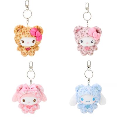 现货日本三丽鸥豹纹挂件hellokitty挂件美乐蒂豹纹包挂公仔玩偶