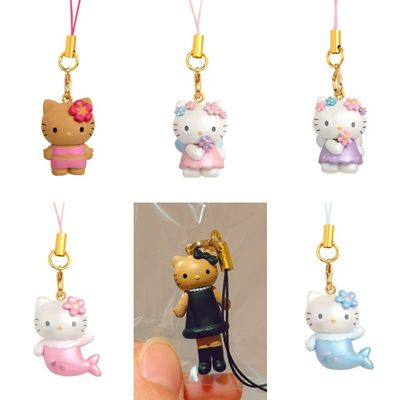 现货日本进口三丽鸥hellokitty美人鱼天使黑皮长腿手机挂件手机链