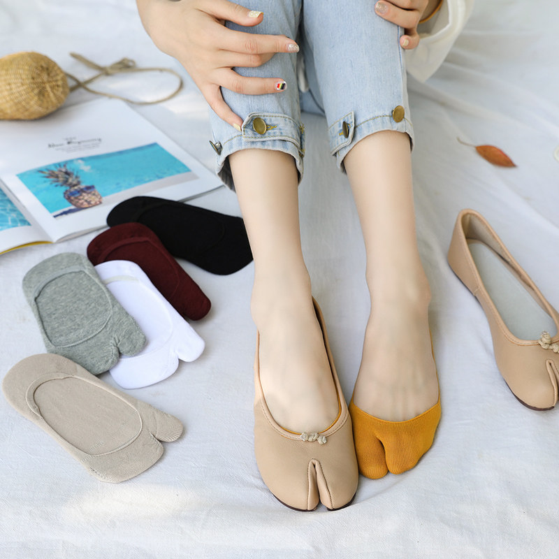 5双 夏薄女超隐形二指船袜分脚趾拇指袜子纯色棉浅口无痕硅胶防掉,女士内衣/男士内衣/家居服,船袜,淘宝优惠券,粉丝福利购,淘宝优惠卷